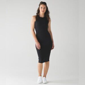 Lululemon Picnic Play Dress Midi Cross Back Straps Black Size 4 - Athleisure